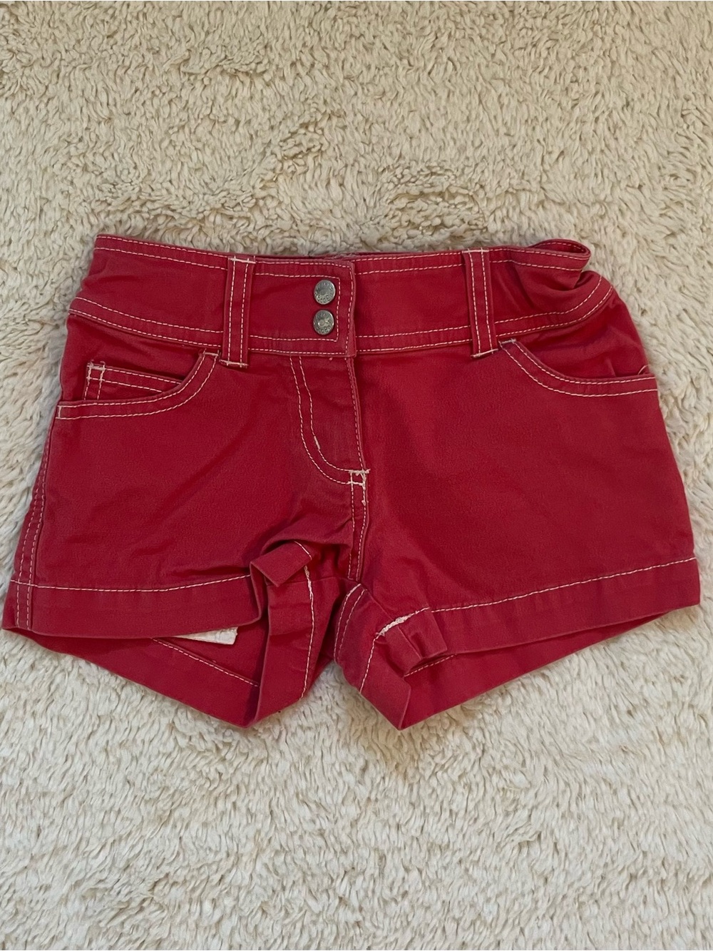 Mini Boden Red Shorts w/ Heart Pockets Sz 4/5y